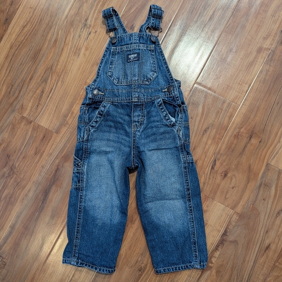 Vintage Oshkosh Bgosh  Denim Overalls 24 months straight leg Carpenter Pants EUC - Picture 1 of 6